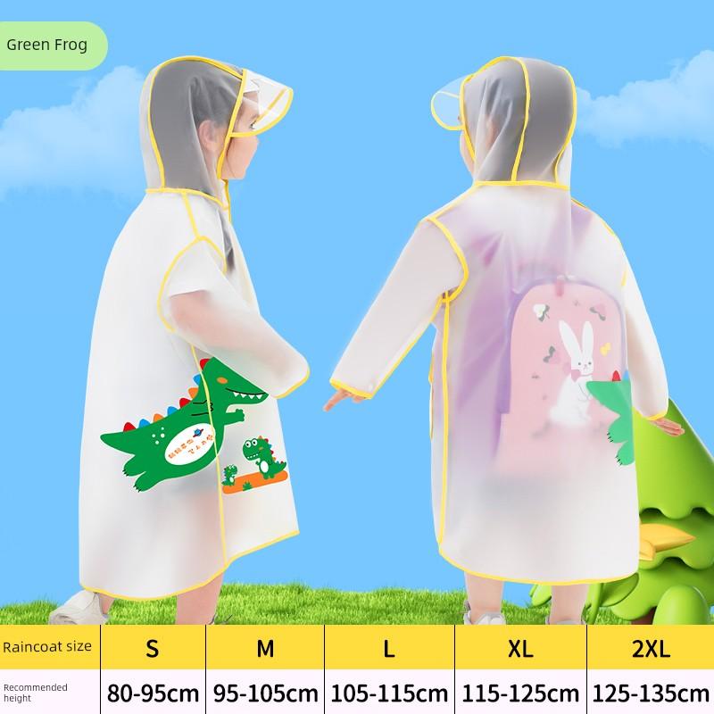 Children's Raincoat for Boys and Girls, Kindergarten School Rainwear, Transparent Cute Poncho-Style Raincoat for Toddlers and Students
