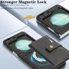 For Samsung Galaxy Z Flip6 5G Kickstand Case Detachable Card Bag Magnetic Case PU Leather Coated TPU Phone Cover