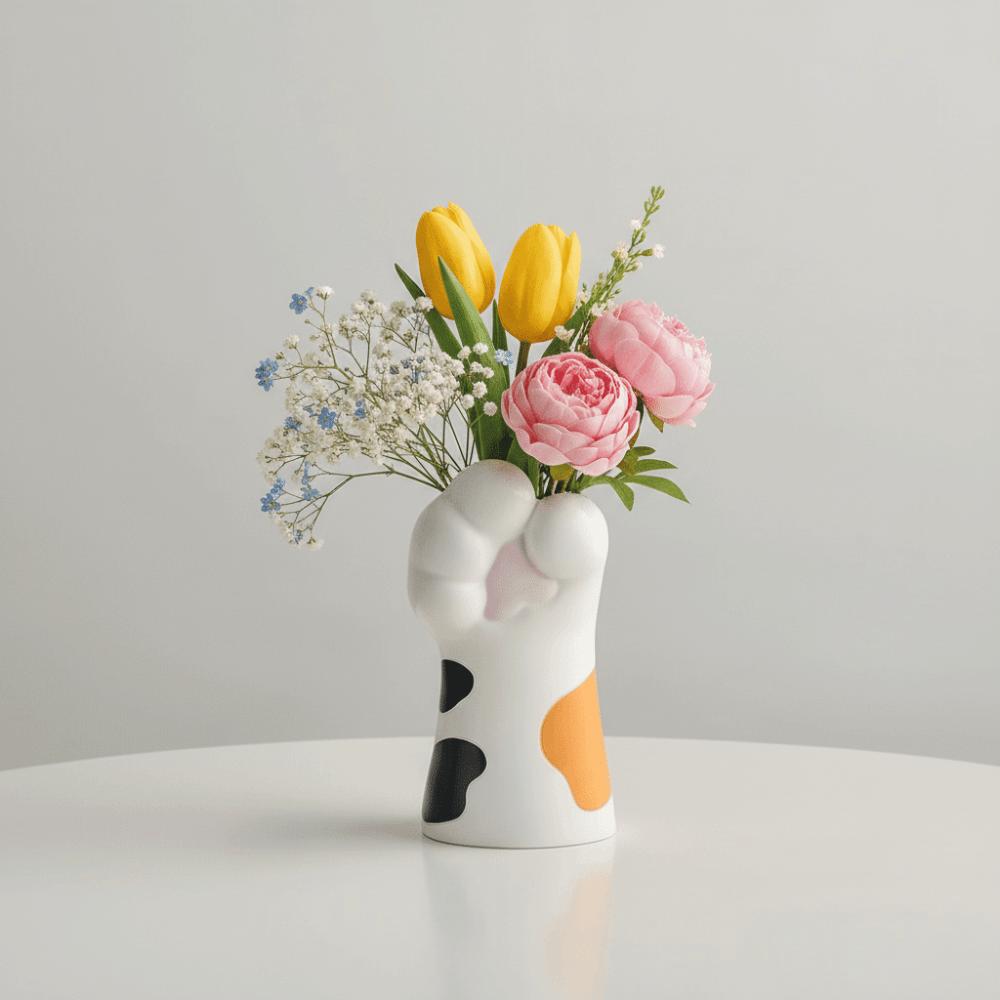 Cartoon Cat Claw Vase Mini Flower Vase Elegant Decorative Vase  Indoor Decorative