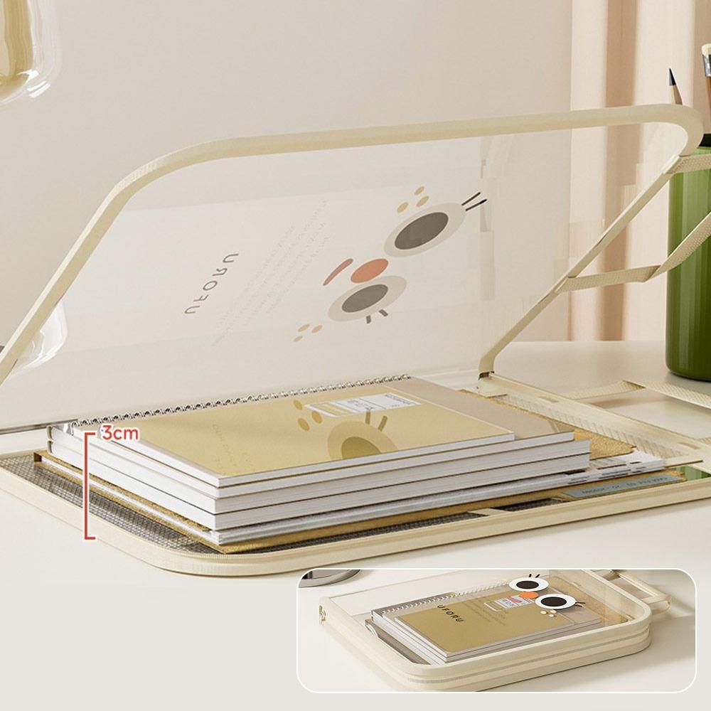 Foldable Document Bag Transparent Handbag New Book Storage Bag
