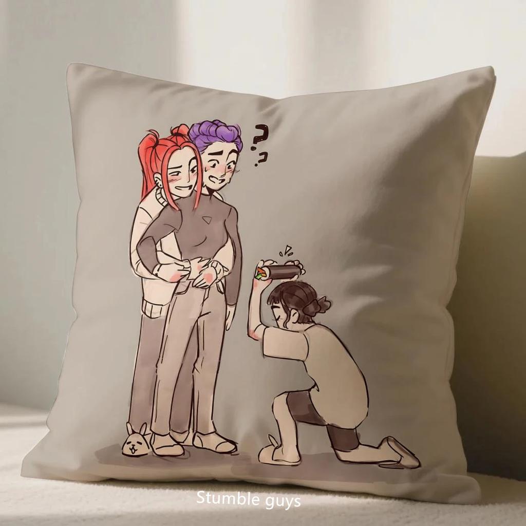 Demon Hunters Anime 45X45cm Pillowcase Sofa Kpop Cushion Cover Soft Touch