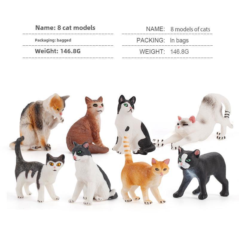 Set Jucării Pisoi Alb-Negru pentru Copii - Ornamente Model Pisică Rurală Chineză