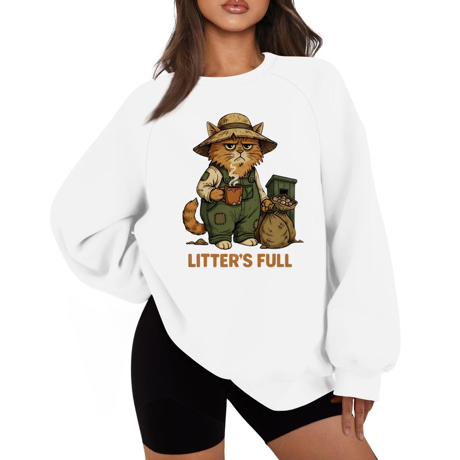 

Женская повседневная модная однотонная толстовка с круглым вырезом и длинным рукавом реглан L белый