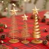Gold Spiral Christmas Tree Decor Glittering Tabletop Tree with Star Topper for Holiday Home Office Table Centerpiece Mantel Shelf Decor