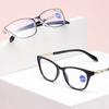 Cat Eye Reading Eyeglasses for Women Fashion Blue Ray Blocking Matal Prescription Eyeglasses Classic Vintage Optical Presbyopic Eyewear +1.0~+4.0