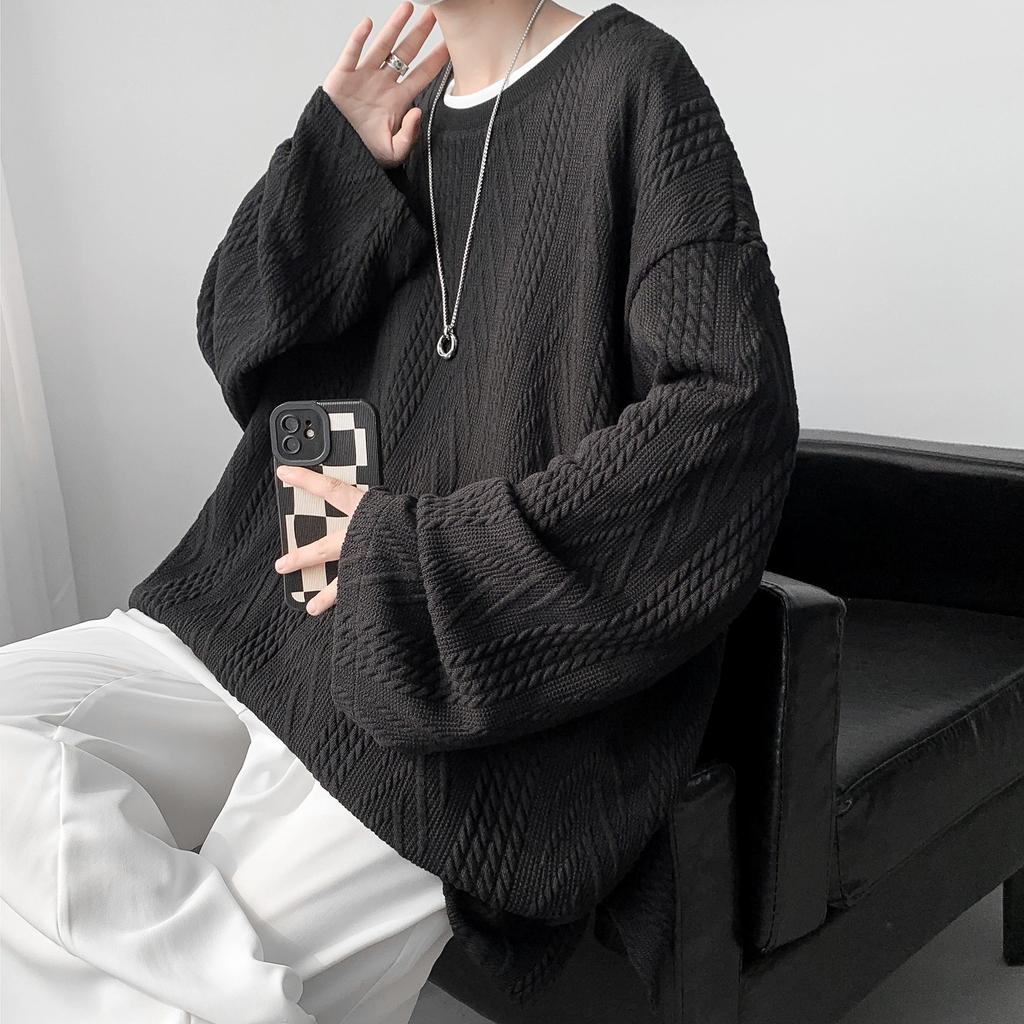 Sweater Men Oversize Knit Pull Homme O-neck Male Knitted Sweater Men Jumper Harajuku Casual Streetwear Korean Men Sweaters