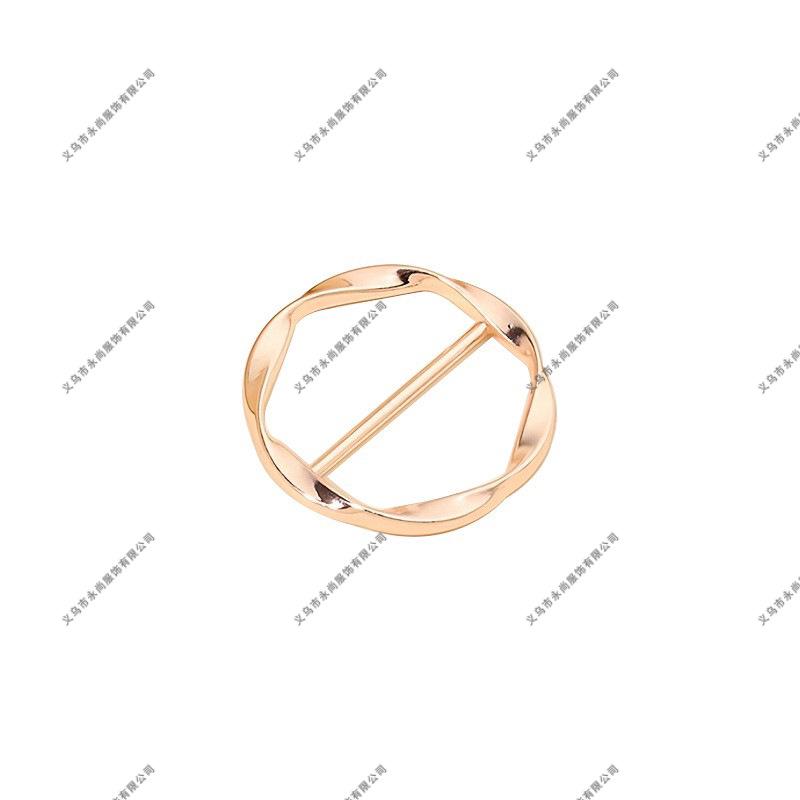 Women's Trench Coat Metal Round Spiral Ladder Belt Buckle - Decorative Button Accessory