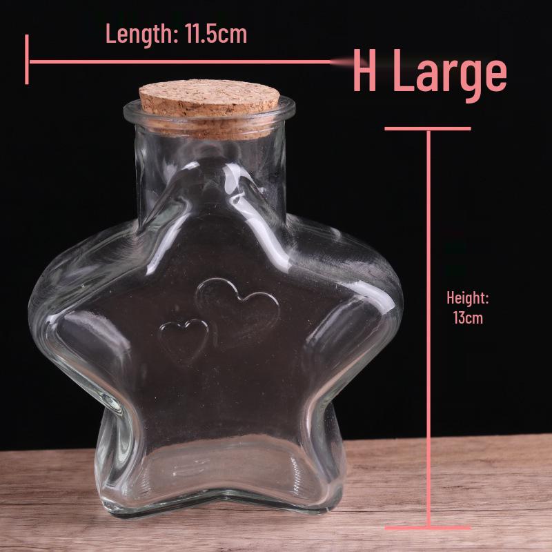 Creative Wishing Bottle with Cork Stopper - Transparent Mini Origami Star Glass Bottle for DIY Lucky Starry Sky.