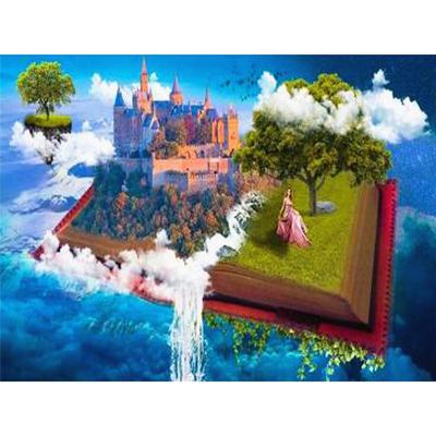 Pittura Diamante 5D Completa Fai da Te Mondo Cartone Animato Nei Libri Ricamo Punto Croce Decorazione Casa Regalo Fatto a Mano
