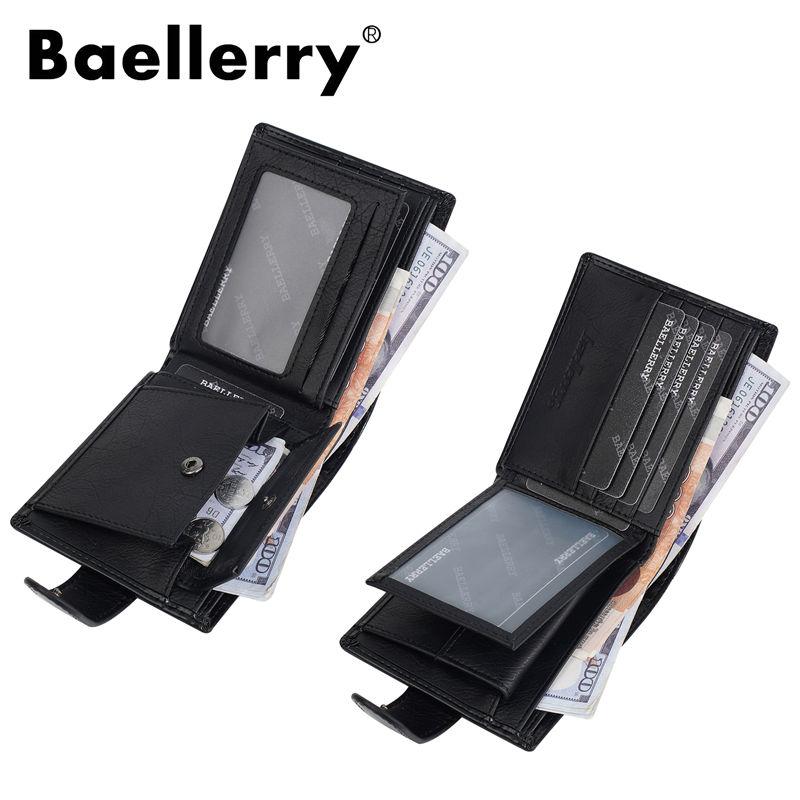 Baellerry Vintage Design Short Wallets for Men Business Card Holder Fashion Hasp Cash Purse GZW