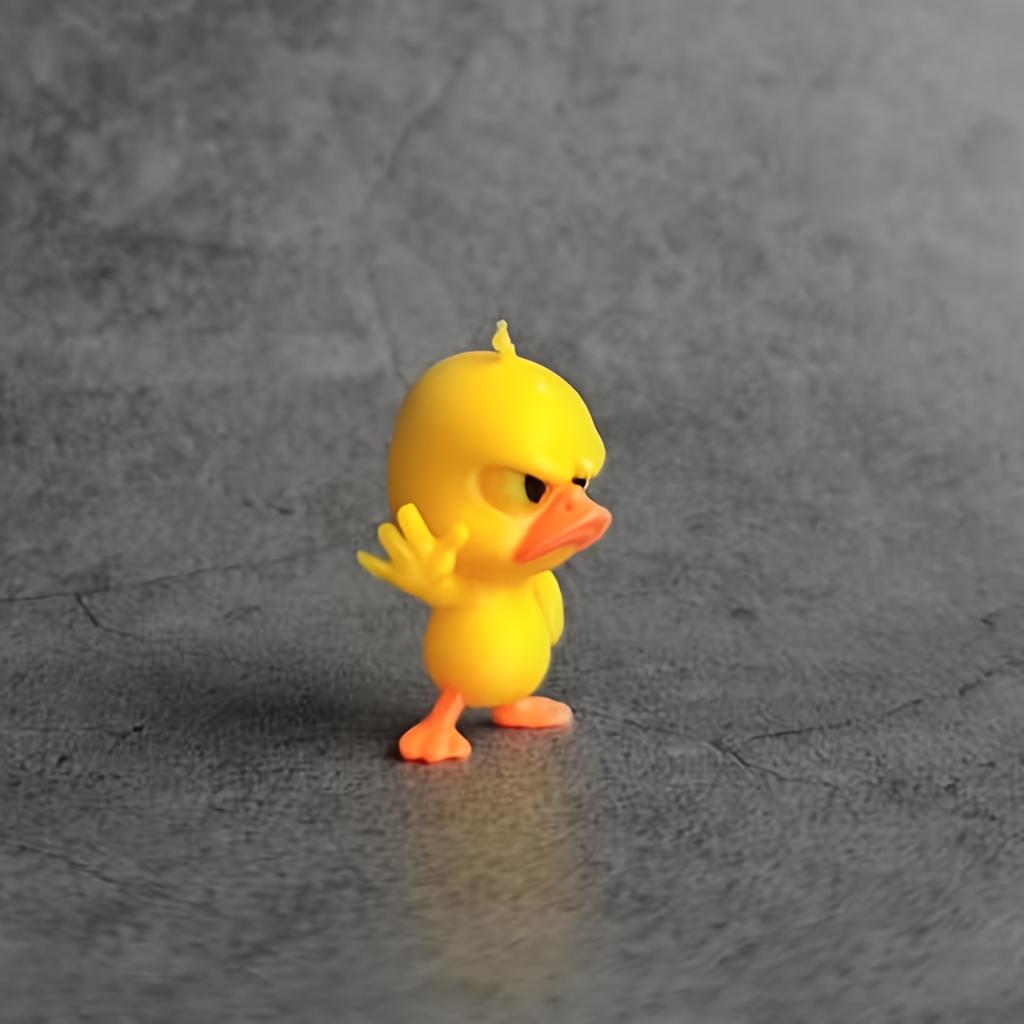 1pc Funny Stop Angry Yellow Duck Statue, Refusal Gesture with Cute Angry Expression – Ideal for Home Decor, Office Desk, Car