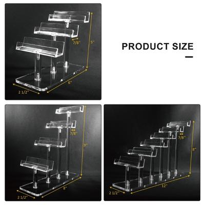 Acrylic Sunglasses Organizers Display Stand, 3/4/6 Tiers Eyewear Display Rack for Home Bedroom Office