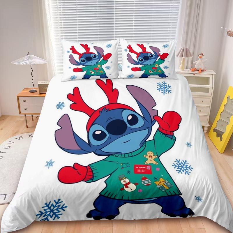 Christmas Mickey 3Pcs Duvet Cover Minnie Merry Christmas Cartoon Bedding Set Twin Full For Children Holiday Gifts Bedroom Decor