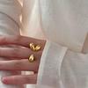 Sweet Heart Adjustable Women's Geometric Water Drop Ring - Trendy, Versatile, Niche Design Index Finger Ring