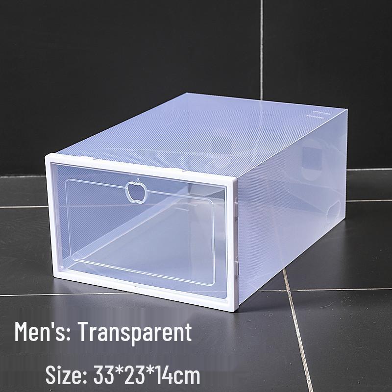 Transparent Foldable Plastic Shoe Storage Box for Men's Shoes – Colorful Home Organization Solution