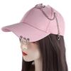 Casual Simple Trendy Sports Female Chain Outdoor Cotton Baseball Cap Snapback Hats Visors Cap With Ring