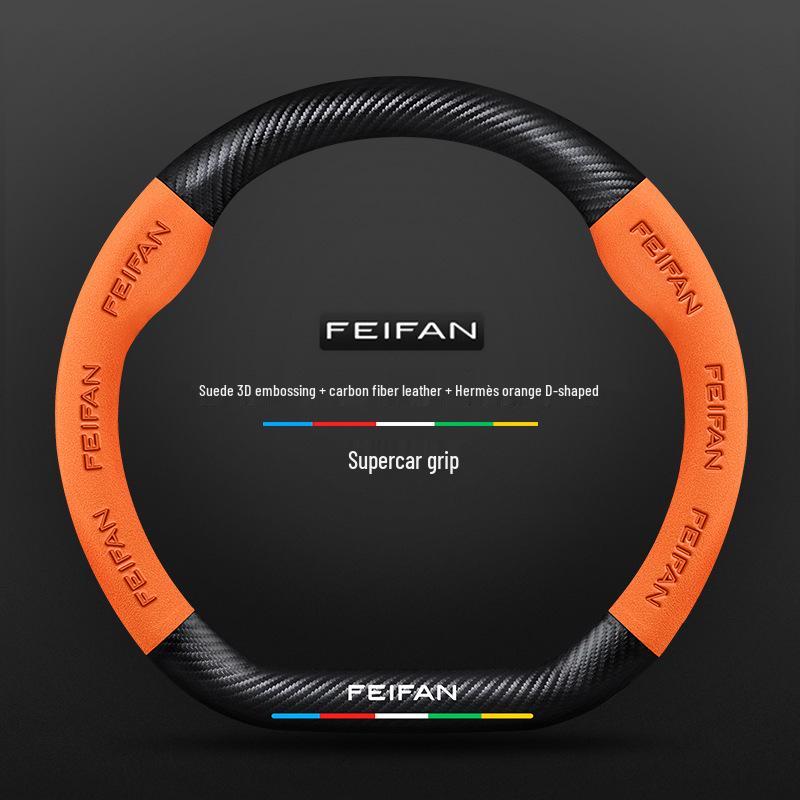 Suede Genuine Leather Steering Wheel Cover for Rising Auto F7, ER6, MARVEL R, R7