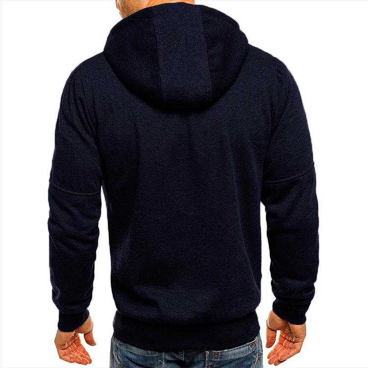 Herren Übergangsjacke in Übergröße, einfarbig, für Frühling und Herbst, Sport-Fitness-Hoodie, modische Freizeitjacke mit Reißverschluss und Taschen
