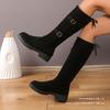 Spot 2025 Summer New Autumn and Winter Large Size Buckle Women's Martin Boots Simple Suede Boots