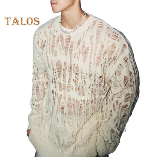 

Мужские топы с круглым вырезом и длинным рукавом, трикотажная футболка, мужская одежда, ретро-топы с сетчатым принтом, уличная одежда на весну M абрикосовый