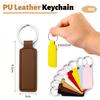 10Pcs Bright PU Leather Keychain Double Sided Car Keychain Key Accessories New Simple Unisex Keyrings