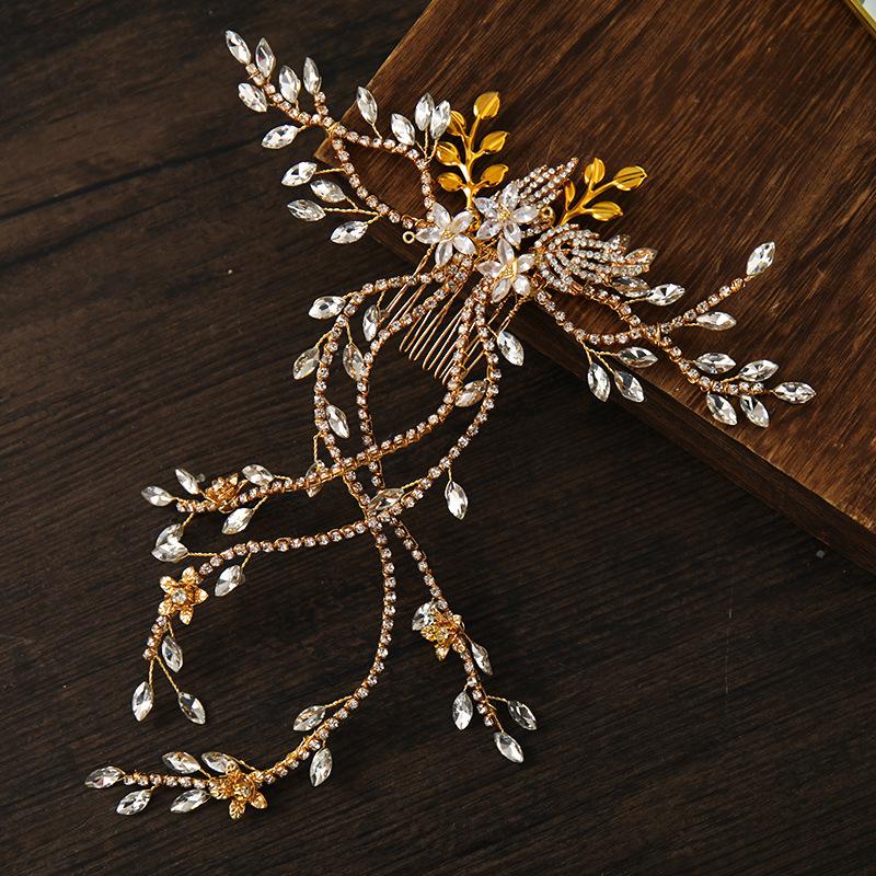 Crystal Pearl Bridal Tiaras Hairbands Hairpins Bridesmaid Diamante Hair Vine Accessories Wedding Hair Comb Hair Band Jewelry