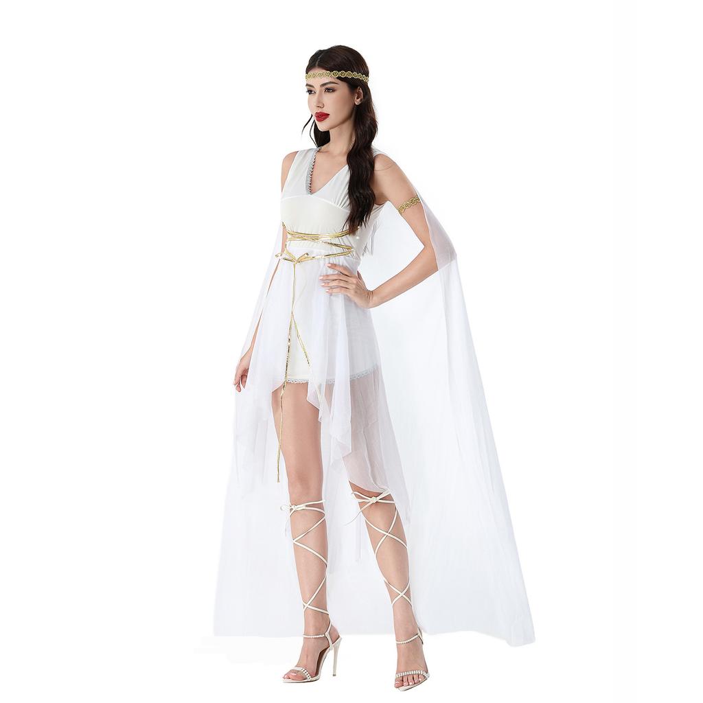 Greek Muse Medieval Skirt Halloween Costume Dress Cleopatra Athena Roman Performance Costume
