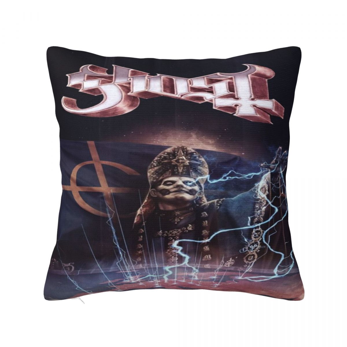 

Ghost Rock Metal Band Printed Pillowcase Cushion Cover Throw Pillow Cover New Style Sofa Decorations Zipper Multi Size 30cm x 30cm