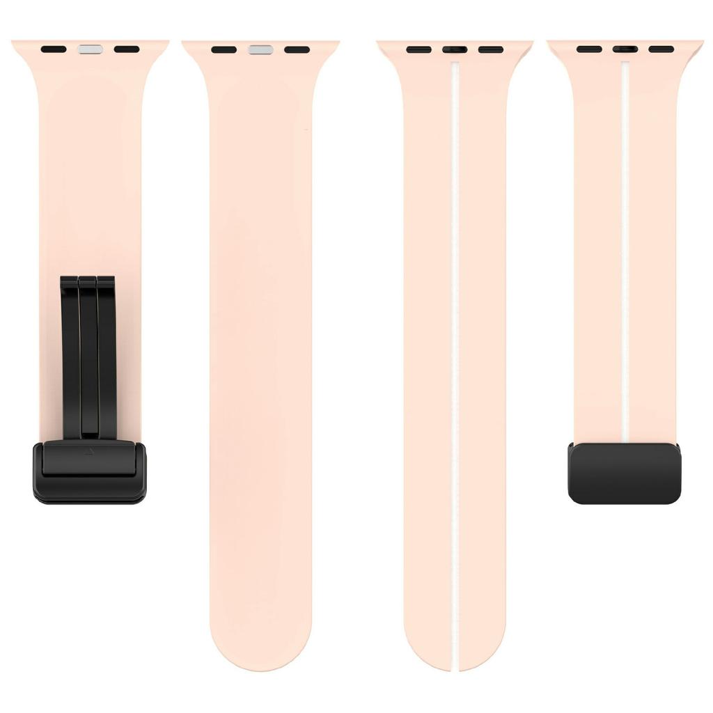 KALEBOL Magnetisches Silikonarmband für Apple Watch Series 10 Ultra 9 8 7 SE 6 5 4 3 2 1 46mm 49mm 45mm 44mm 42mm Gestreiftes Uhrenarmband