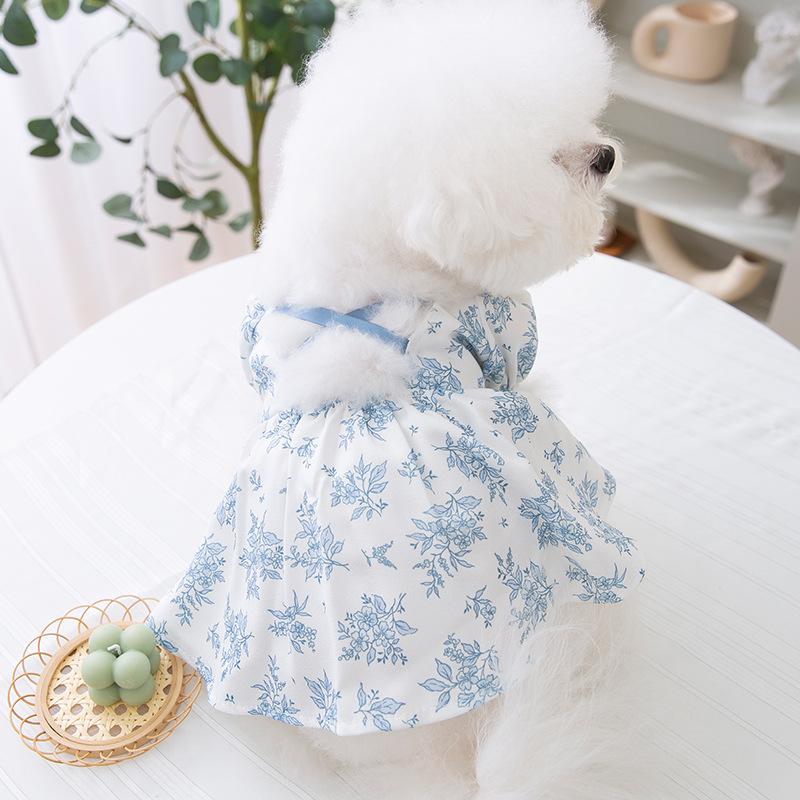 

Spring/Summer of 23, puppy dog Mori style backless dress, cat two-legged skirt, medium and small dog pet clothes XXL (recommended weight 15-10kg)