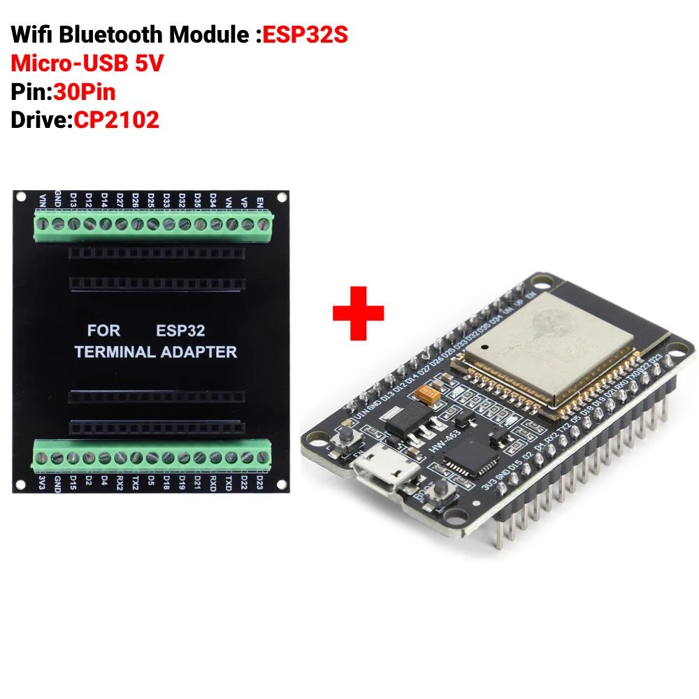 ESP32 Development Board ESP32S Expansion Board NodeMCU-32S Lua 30Pin Module GPIO WiFi Bluetooth-compatible Module Power Module