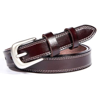 Dámský Vintage kožený pásek Ležérní Pin Spona Kalhoty Pásek Korejský styl Všestranná hovězí kůže Dámská kůže
