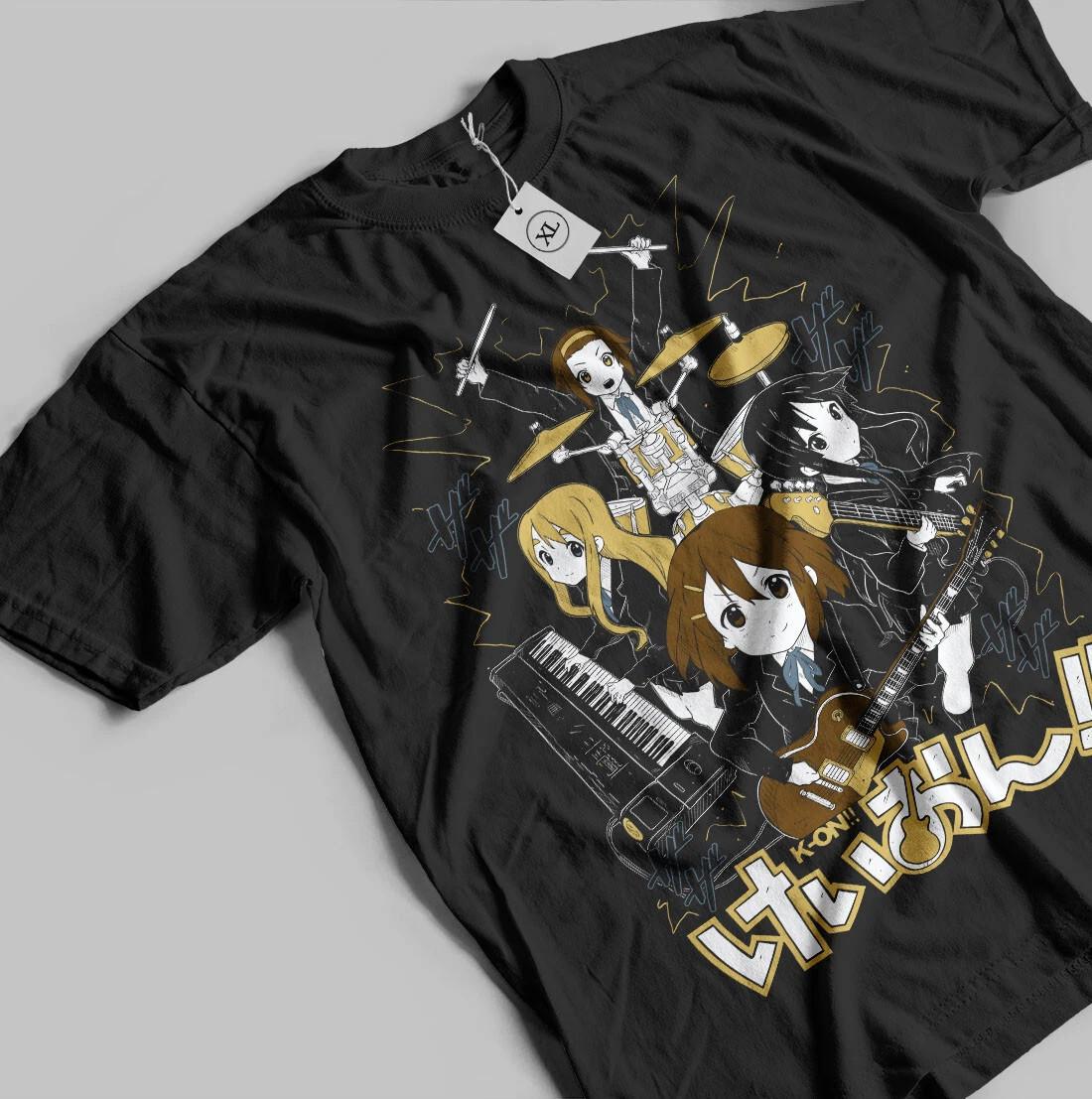 K-On anime T Shirt Mens Womens Tees Top, Japan Anime Cartoon Music Serie, band girl music  lot S