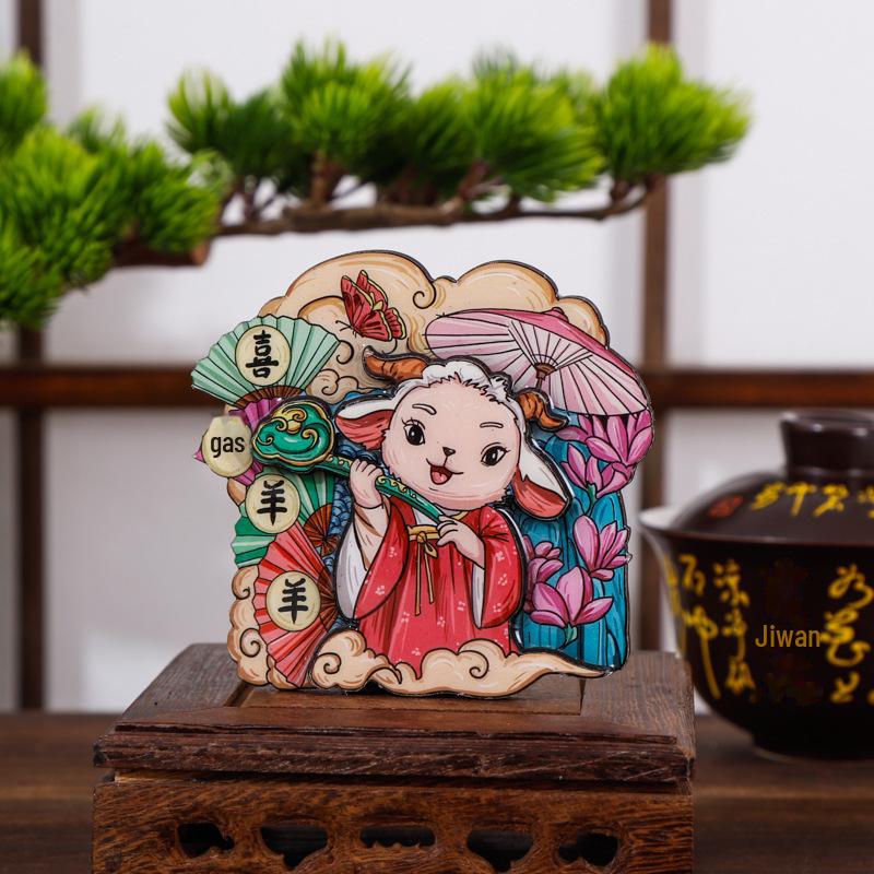 Wooden Zodiac Snake Year City Fridge Magnet Souvenir