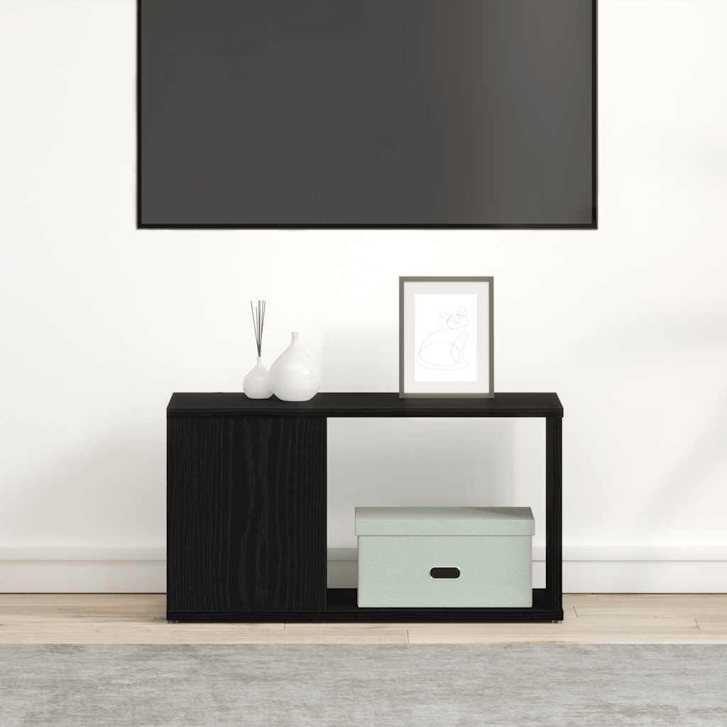 TV Cabinet Black Oak Effect 60 X 24 X 32 Cm Wood Based Material