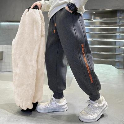Verdickte Fleece-Jogginghose für Jungen: Warme Lammfleece-Hose für mittelgroße und große Kinder