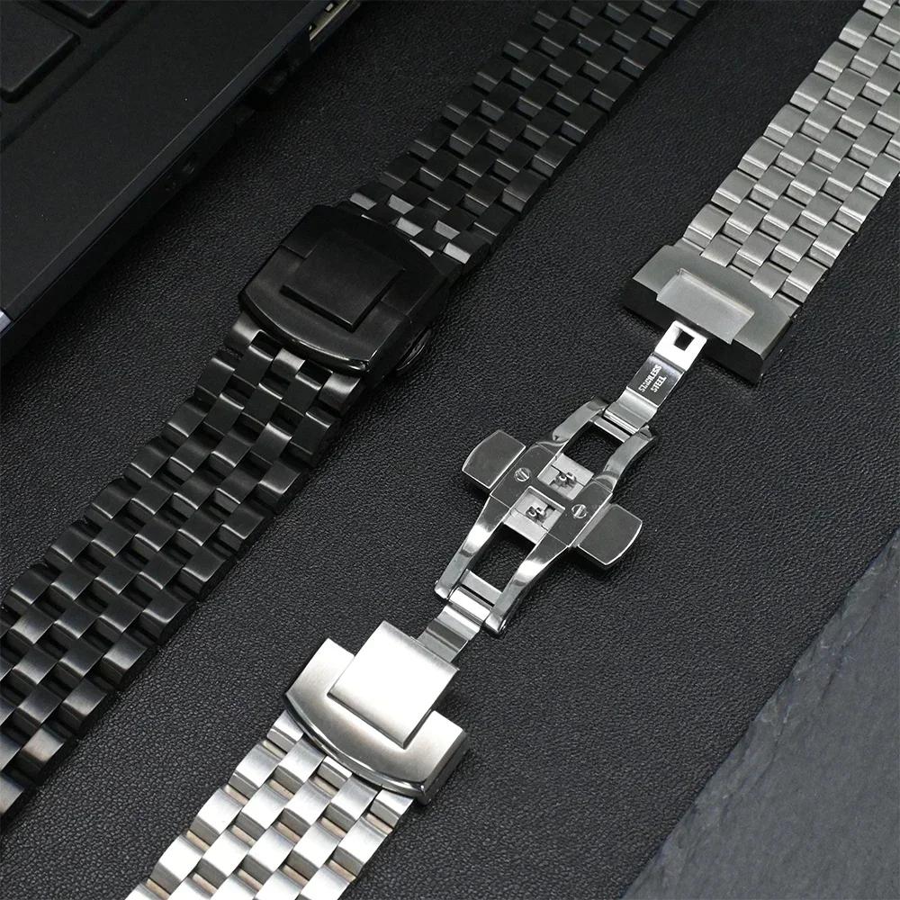 Stainless Steel Luxury Strap for Apple Watch 10 46mm Ultra 2 49mm Metal Bracelet for Iwatch Series 9 8 7 6 5 4 Se 45mm 44mm Band