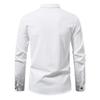 Men's Lace-Up Stand Collar Long Sleeve Shirt Casual Retro Top for Men Spring Autumn Fashion Multi-Color Male Blouse