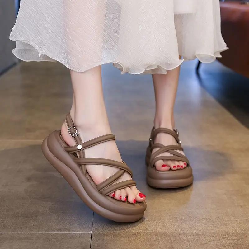 Fashion Beach Sandals for Women Platform Woman Shoes Wholesale Summer 2025 Offers Shoe Sale Vip Chic and Elegant Vintage Designer Sandal
