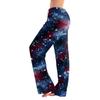 Damen-Hose mit Kordelzug-Taille, lockere Passform, Aufdruck zum Unabhängigkeitstag, lange Hose, lässige entspannte Hose mit Sternenmuster-Design