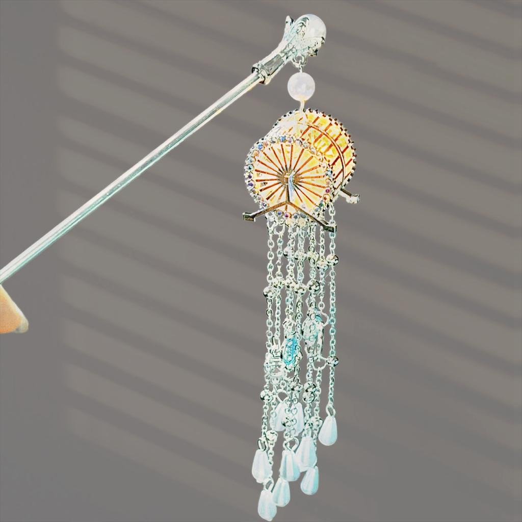 Luminous Hairpin For Women Creative Windmill Tassel Hair Stick Neo Chinese Style Jewelry Hair Accessories Hanfu Dress Hairpins
