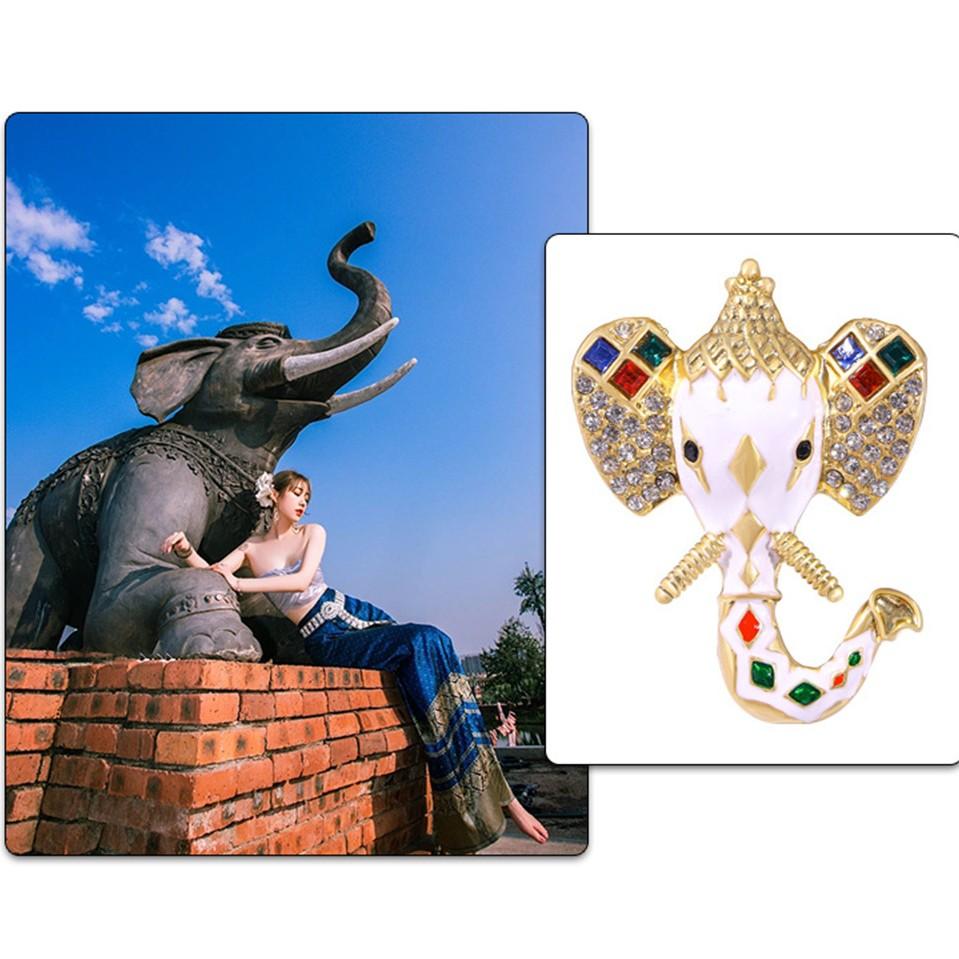 Vintage Schönheit Emaille Elefanten Broschen für Frauen Mann Unisex Hochwertige Persönlichkeit Casual Brosche Pins Weibliche Geschenke