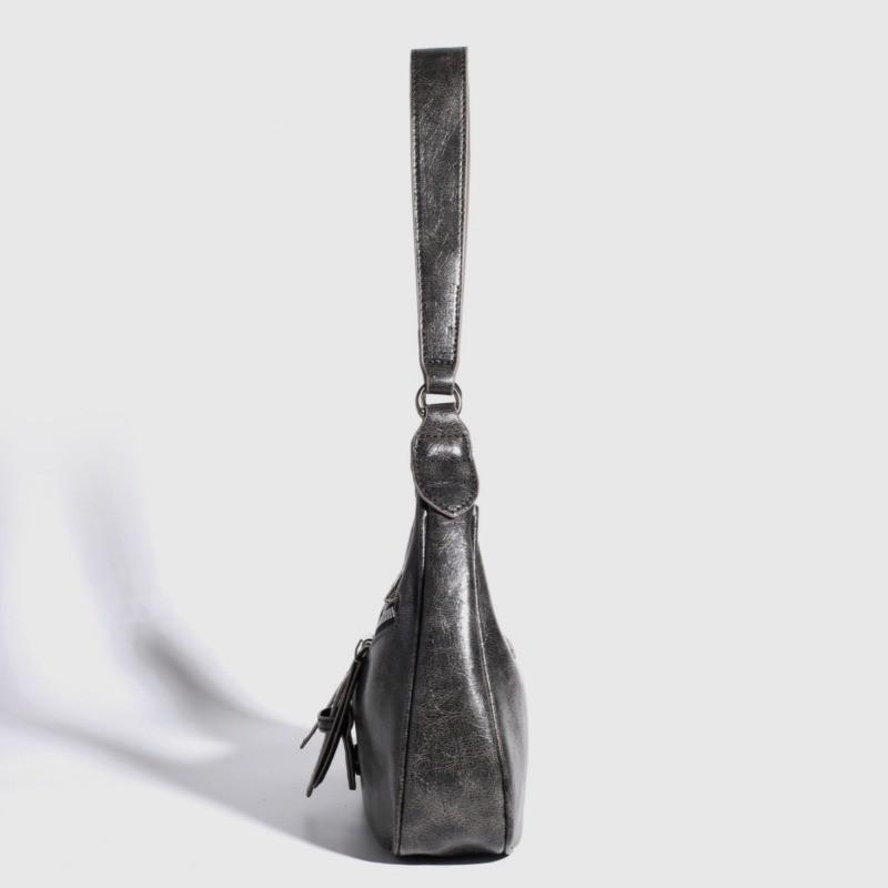 IELGY Ladies One-Shoulder Underarm Bag Retro Motorcycle Cross-Body Crescent Bag