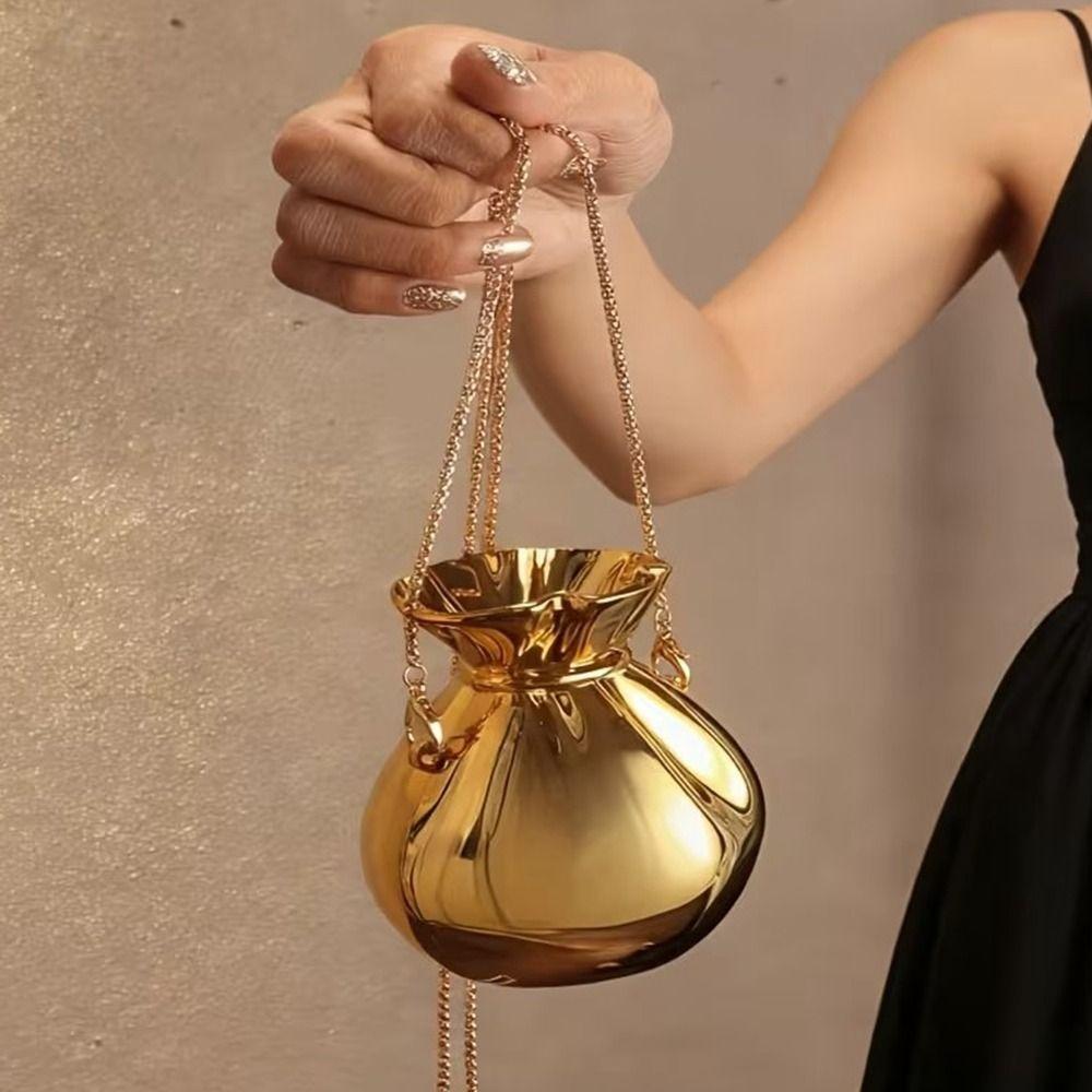 Solid Color Acrylic Chain Handbag Elegant Women Clutch Purse Trend Bottle Shape Evening Bag  Women