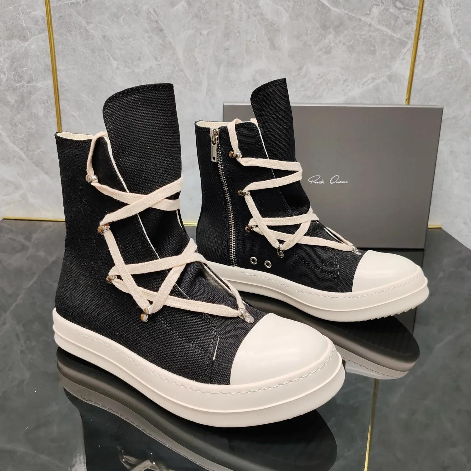 

2025 Новые туфли Ro Классические туфли-хайтопы с пентаграммой Chaonan High Street Обувь на молнии Модели для одной пары. 44 чёрный