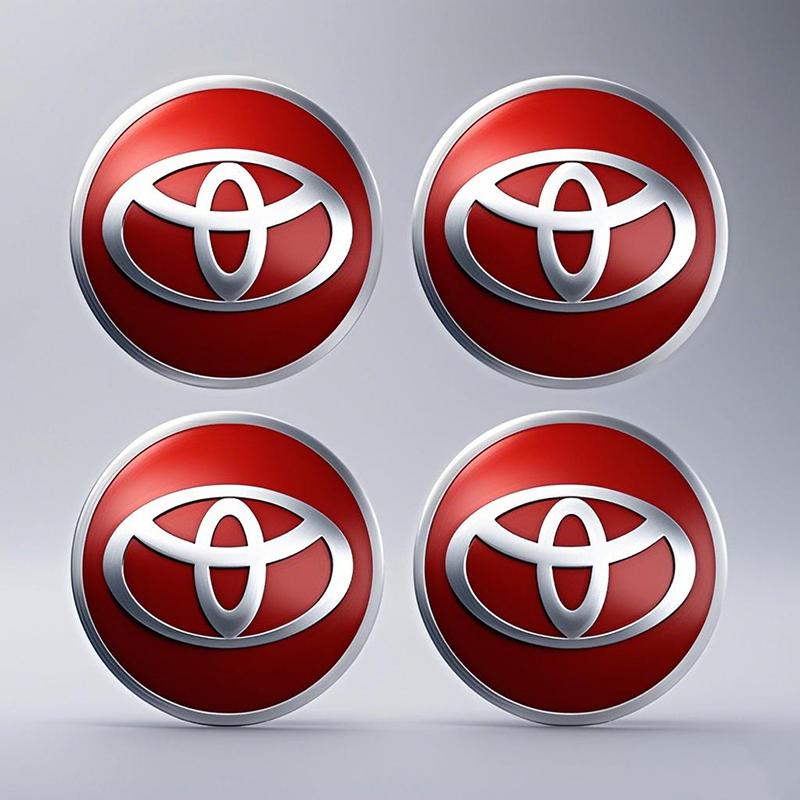 4Pcs Car Wheel Hub Center Metal Decals Sticker Accessories For Toyota Corolla Yaris Aygo Prius CHR Camry Auris Avensis 4Runner
