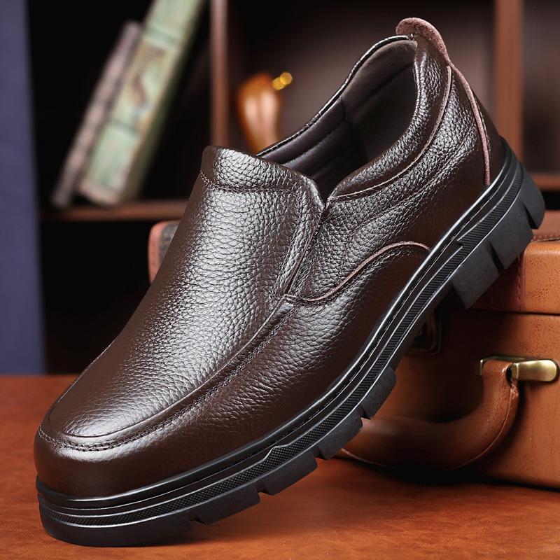 FashionSpring Autumn Fashion Casual Leather Shoes for Men Designer New Wedge Soft Sole Man Dress Shoes Fashion Casual Loafers Male