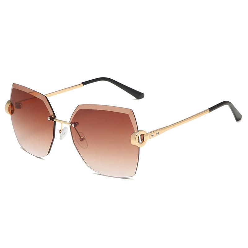 Internet celebrity inss street photography of UV sunglasses for women without frame crystal edge cut women s ultraviolet sunglasses