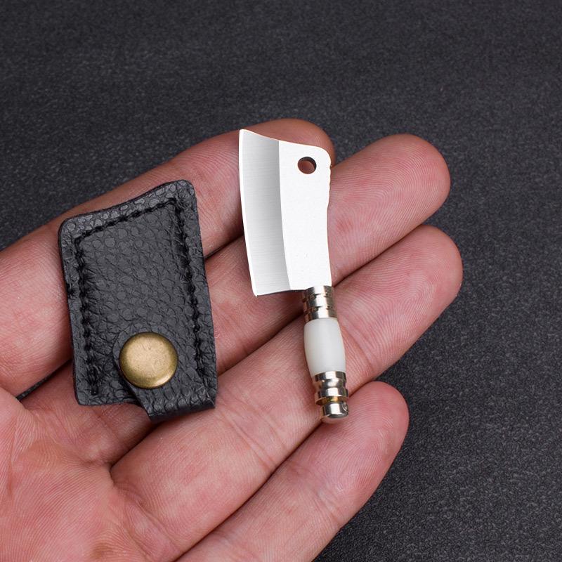 Miniature Portable Fixed Blade Knife with Colored Wood Handle for Package Opening and Unboxing
