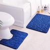 2pcs Ultra-Soft  Thick Coral Fleece Bathroom Mats - Quick Dry  Non-Slip  2 Piece Carpet Set  Design for Home Decor